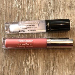 NEW Lip Gloss Lot of 2 Revlon Crystal Clear, Neutrogena Berry Brown